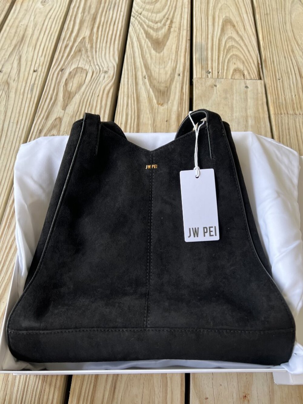 JW PEI Women's Kiana Tote Bag Black Faux Suede NWT - Picture 11 of 11